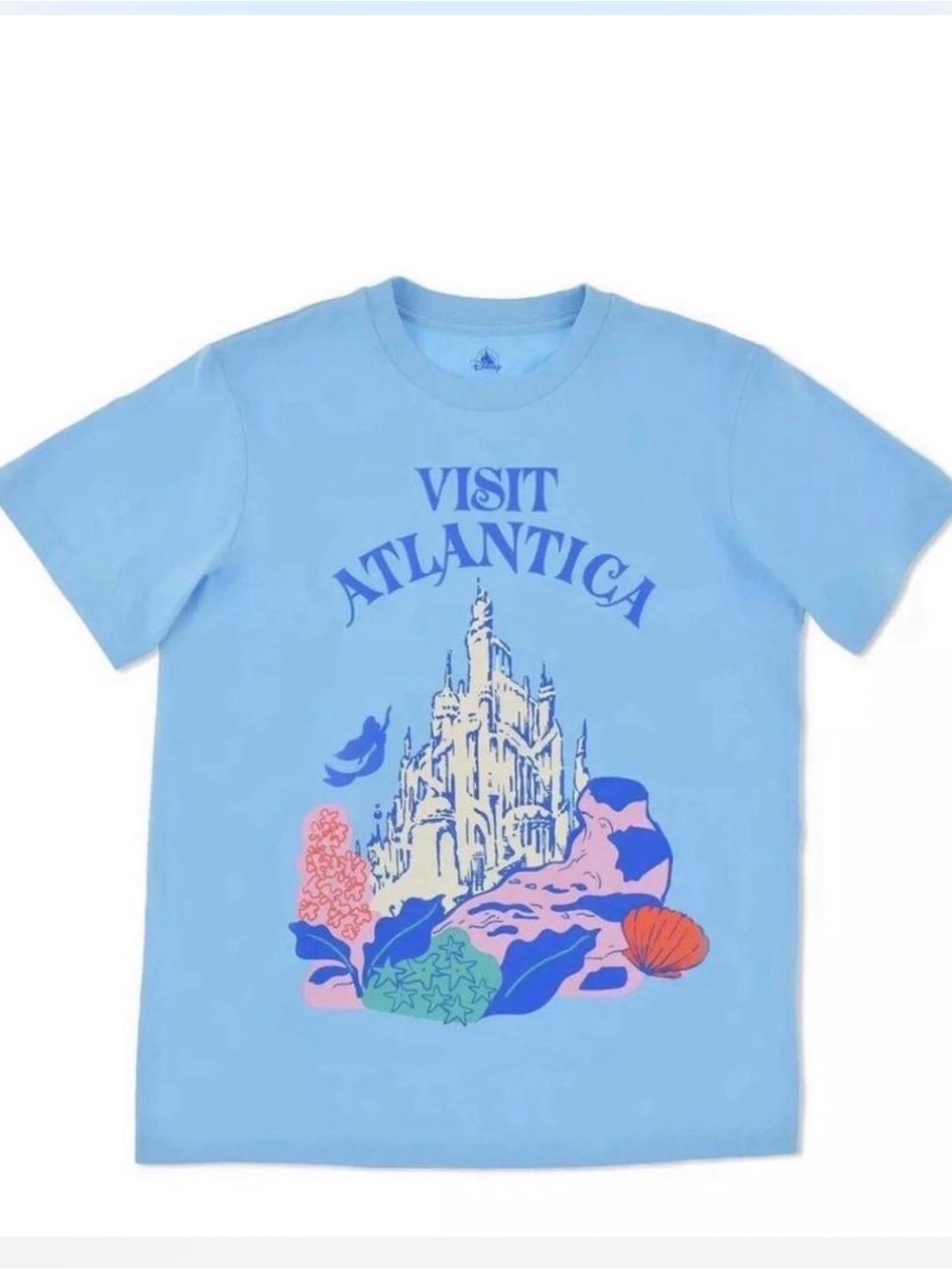 Disney Light Blue 'Visit Atlantica' Graphic Tee